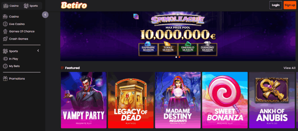 Betiro casino med Bitcoin