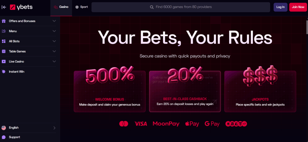 Ybets bitcoin casino